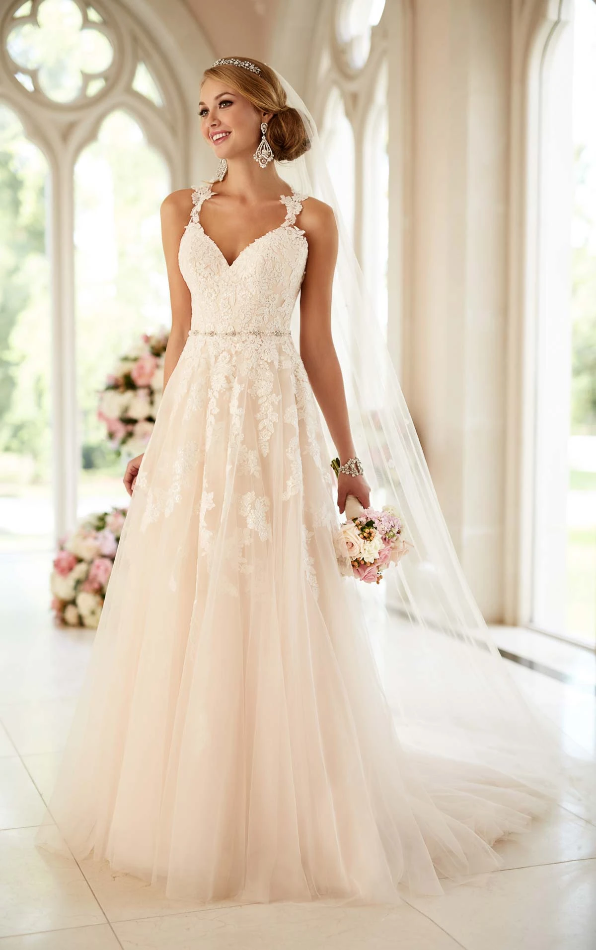 Lace Illusion Back Wedding Gown I 