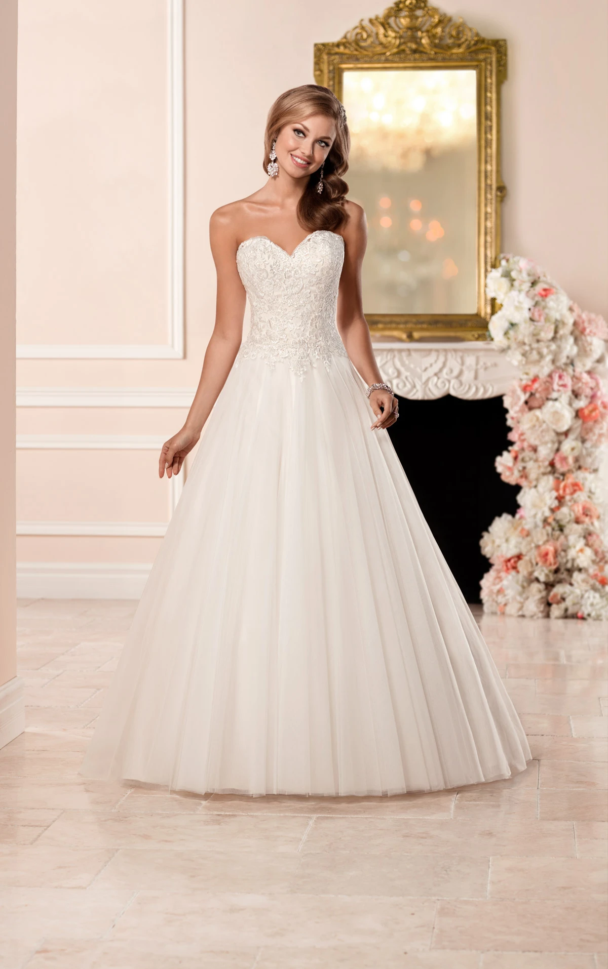A-line Wedding Dress with Princess Cut Neckline | Stella York