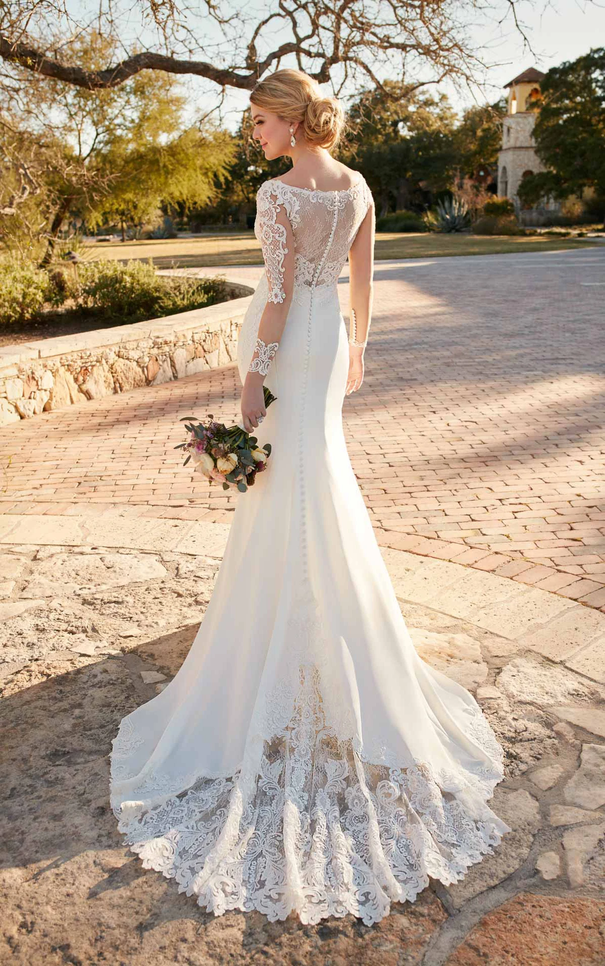 lace bodice wedding dress with sleeves