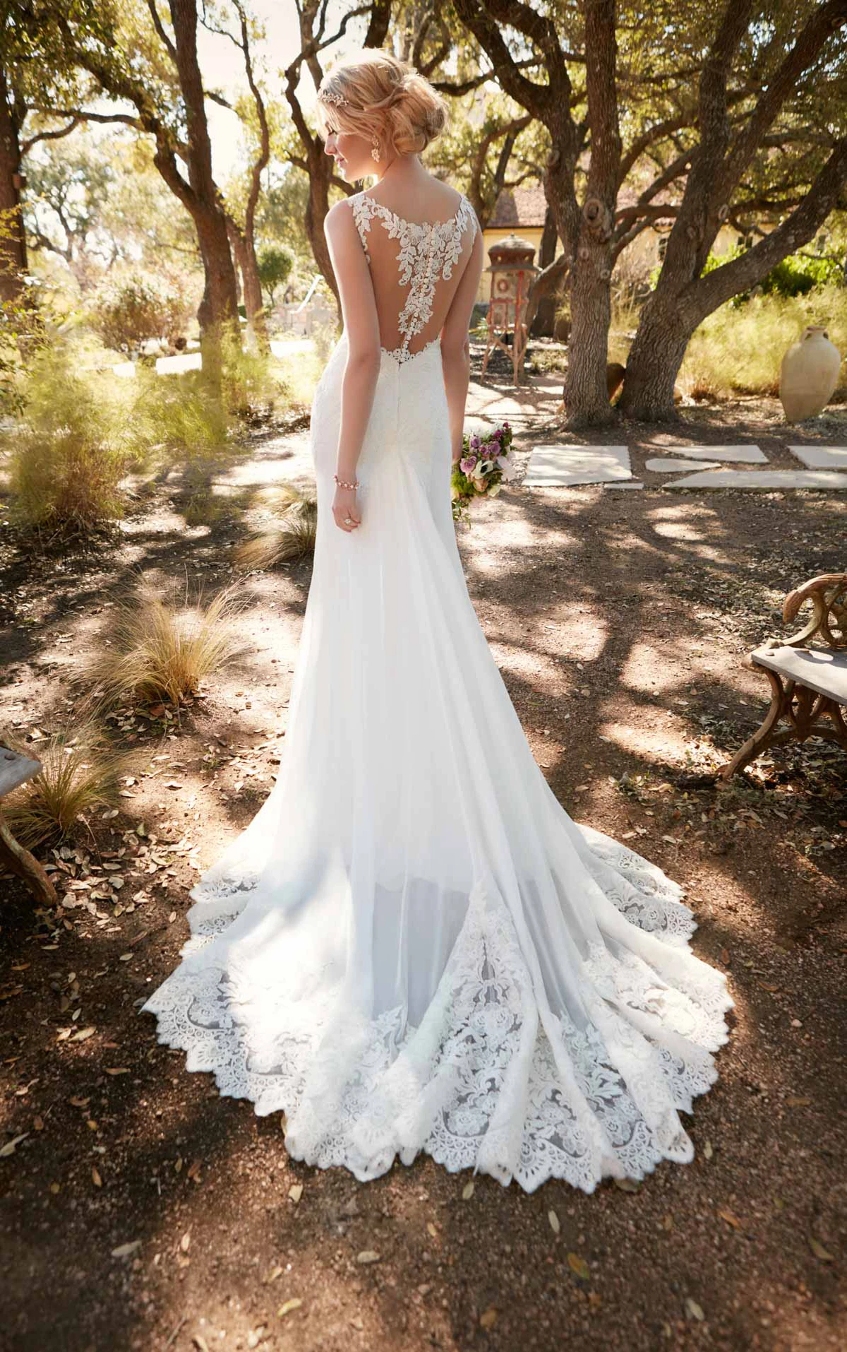 Chiffon Sheath Wedding Dress Essense of Australia