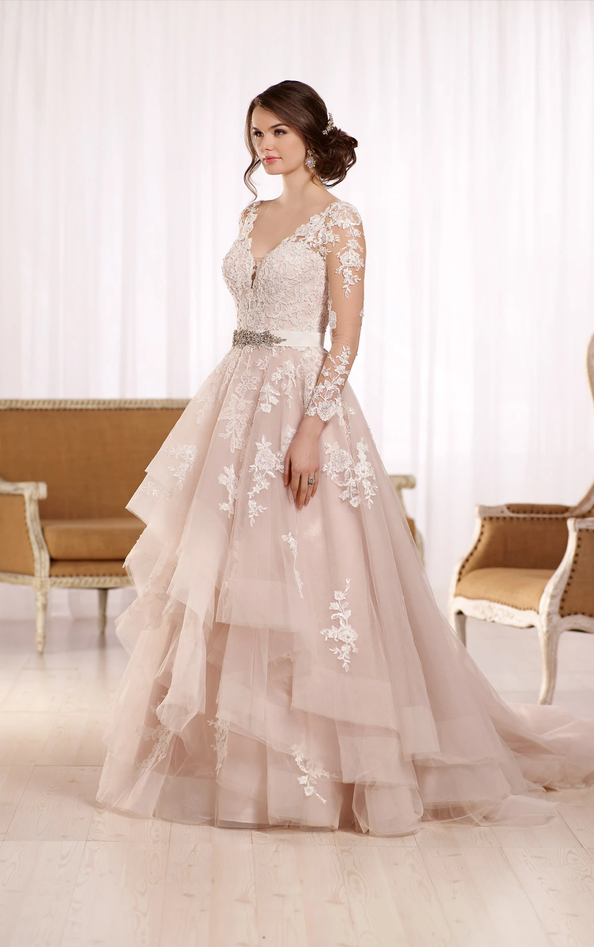 Wedding Dress With Long Illusion Lace Sleeves | Essense of ...