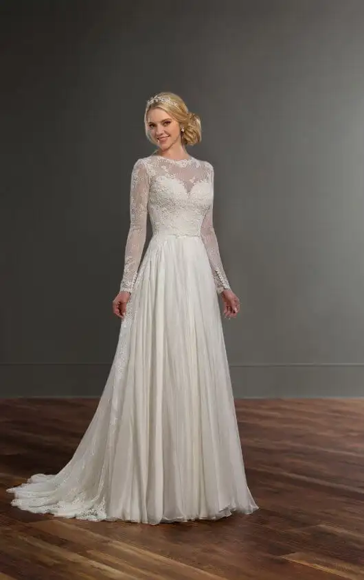 modest lace wedding dresses with sleeves