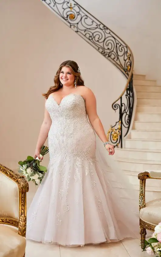 fishtail wedding dress plus size