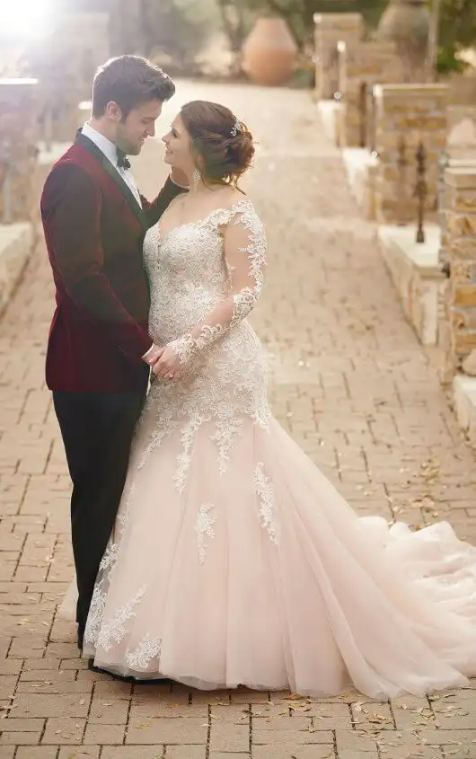 essense of australia long sleeve wedding dress