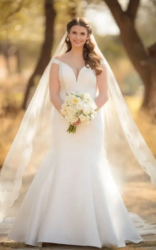 simple wedding gown for chubby