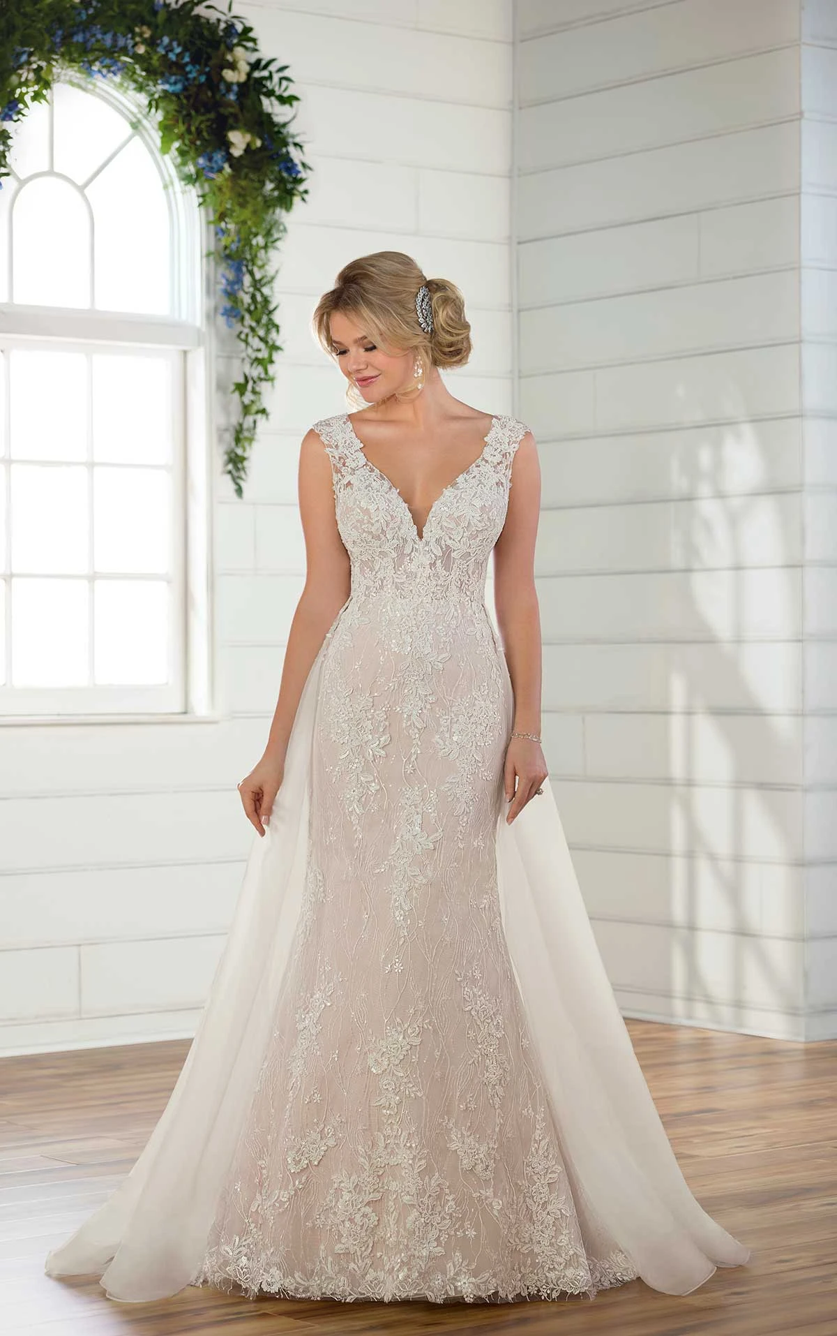 Lace Sparkly Fit and Flare Wedding Dress Essense of