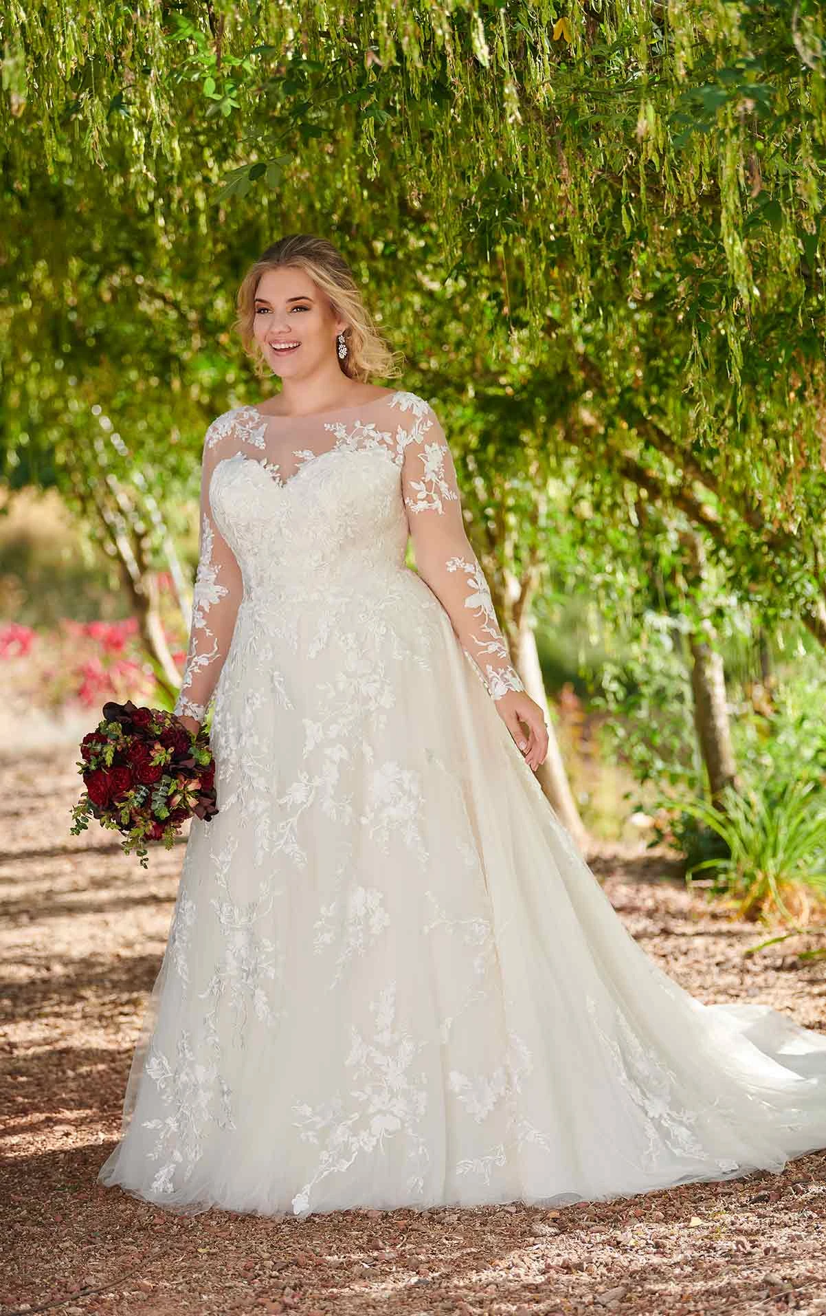 Modest PlusSize Wedding Dress with Sleeves Essense of