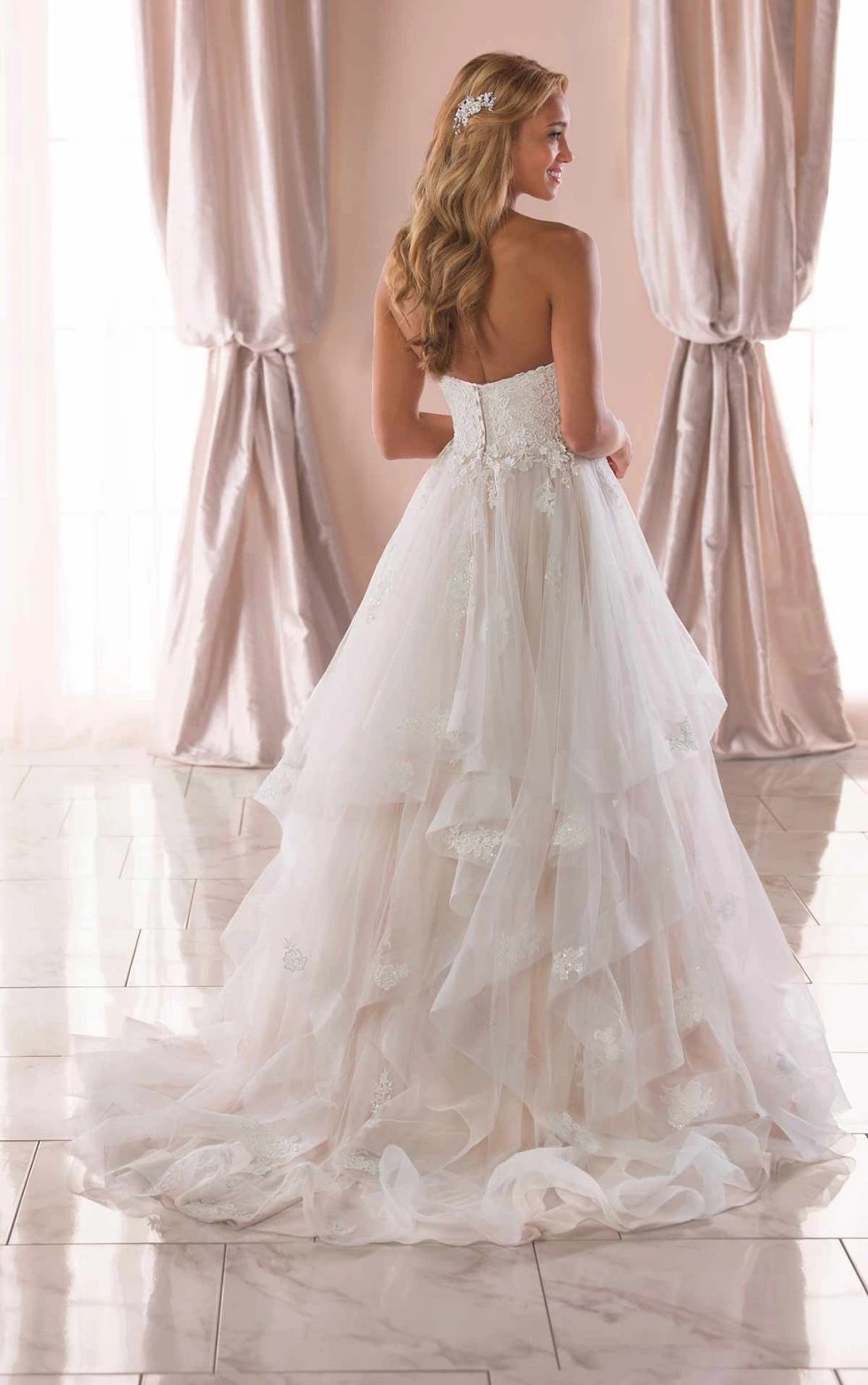 Whimsical Ballgown Wedding Dress with Horsehair Trim   Stella York ...
