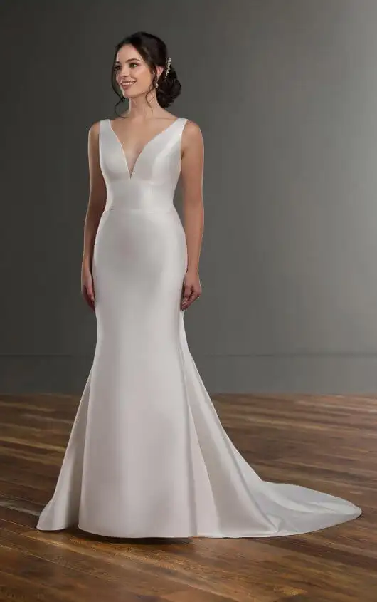 simple silk wedding dress