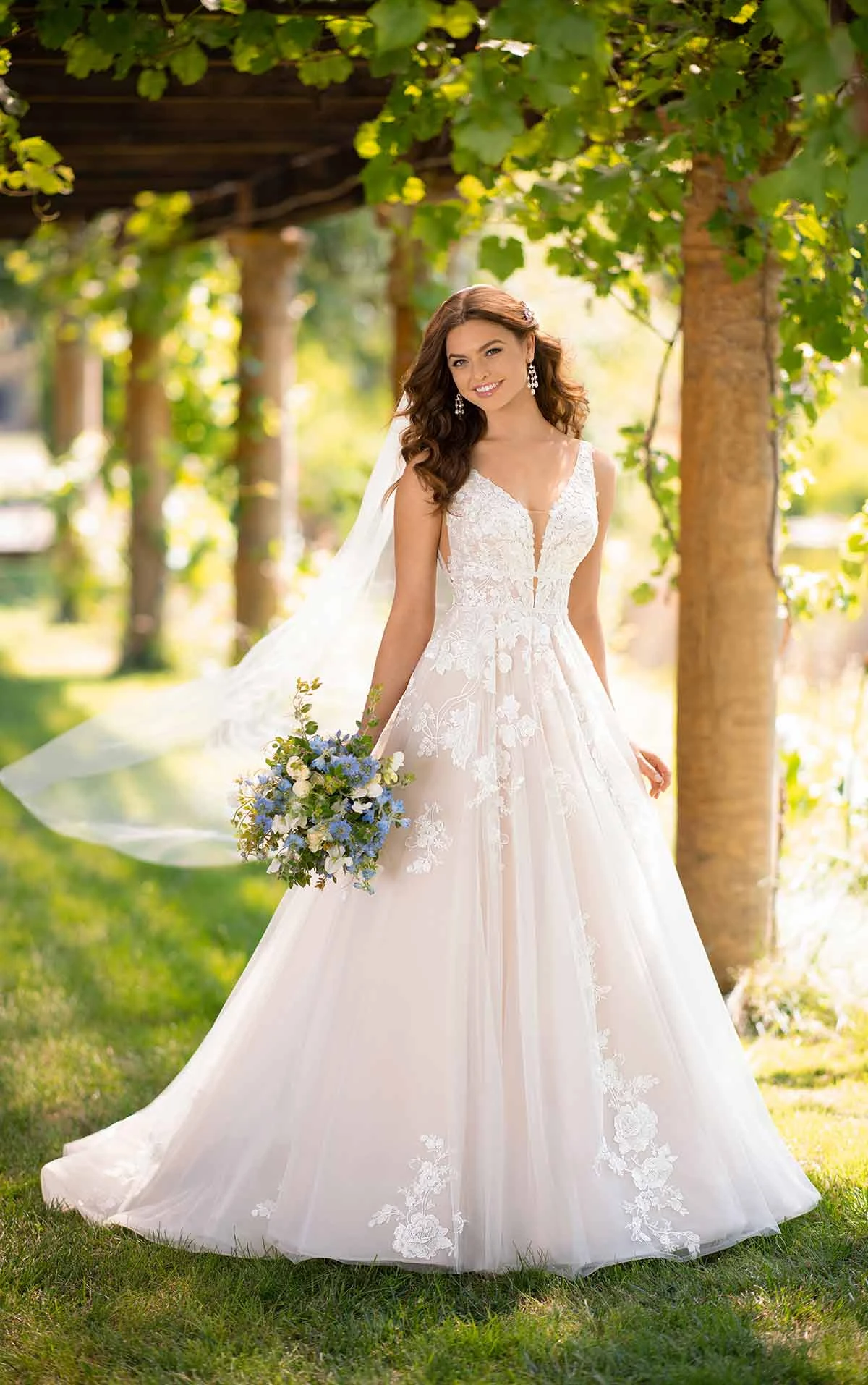 Full ALine Wedding Dress with Floral Details Essense of