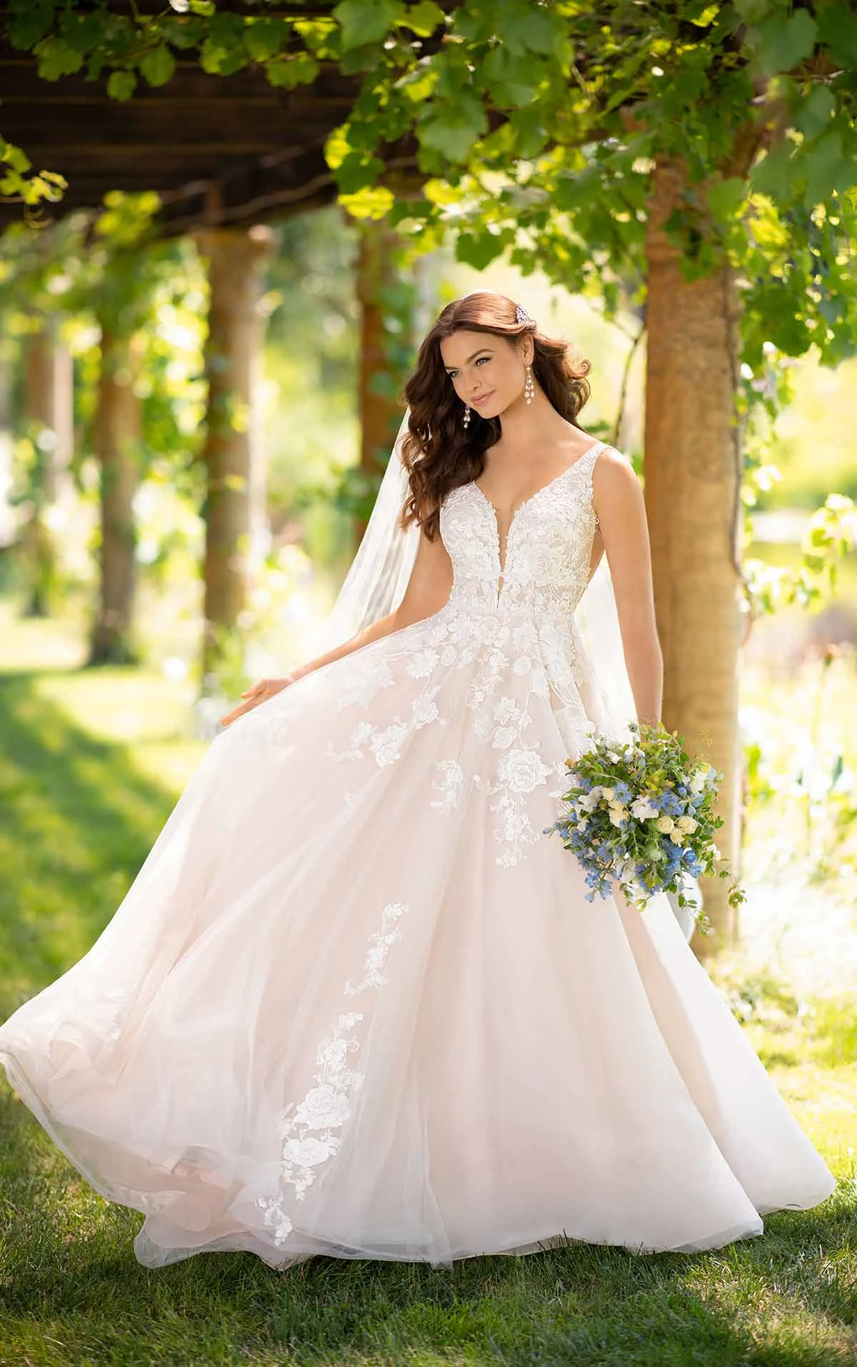 Full ALine Wedding Dress with Floral Details Essense of