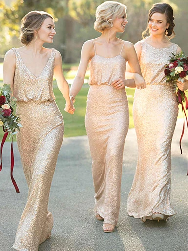gold shimmer bridesmaid dresses
