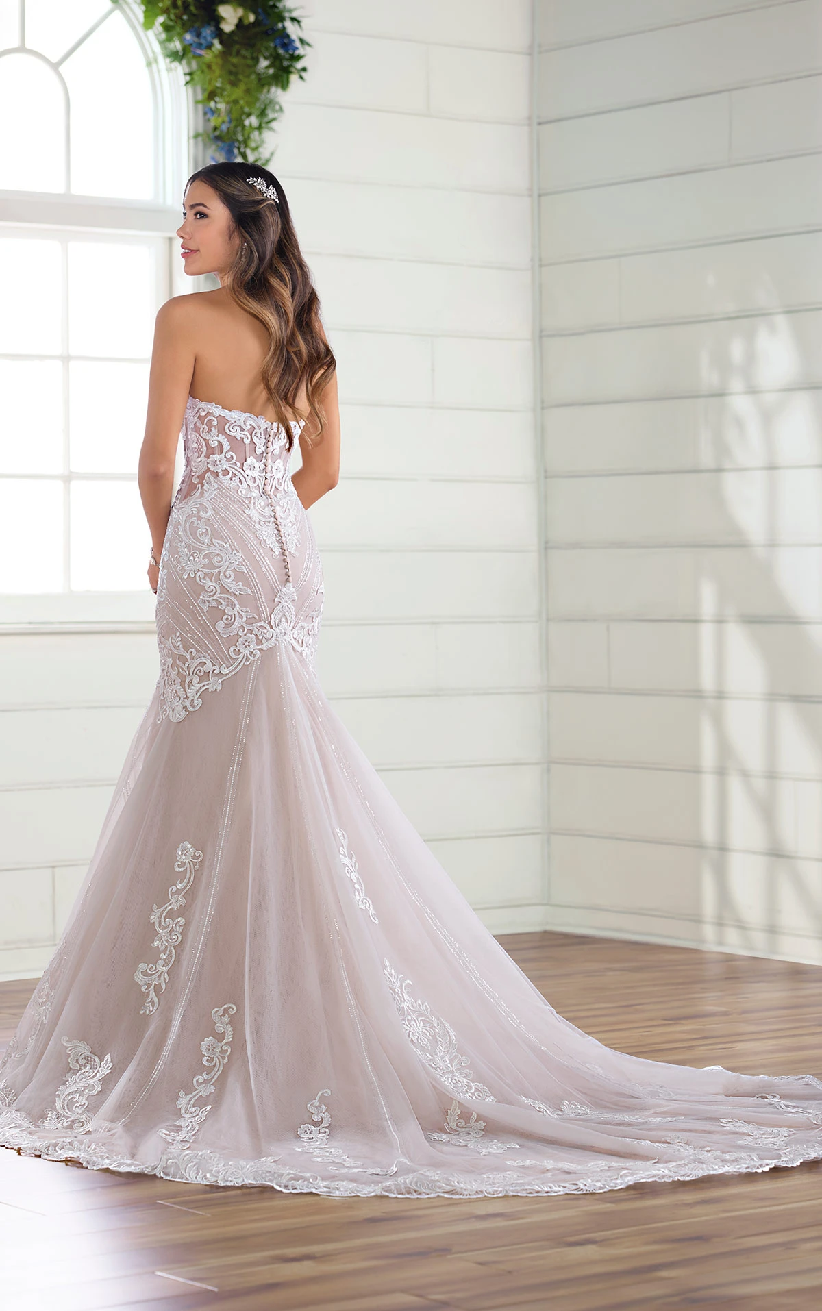 Strapless Sweetheart Fit-and-Flare Wedding Dress with ...