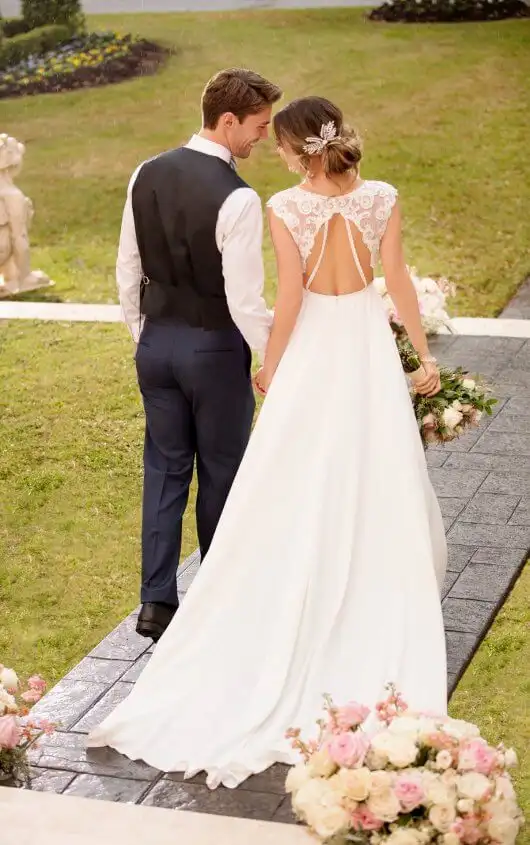 Modest Beach Wedding Dress With Side Slit Stella York