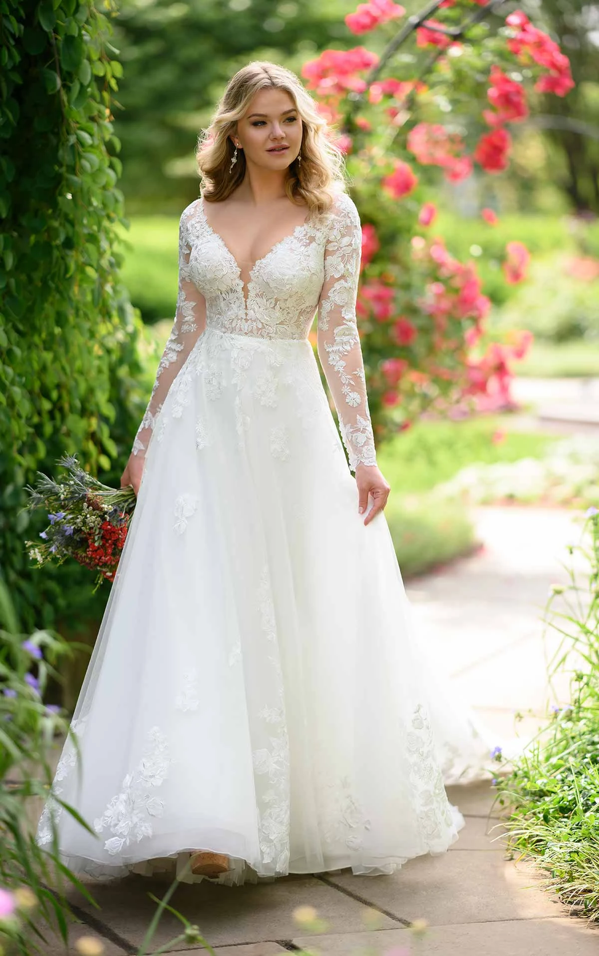 VintageInspired Organic Lace Wedding Gown Essense of