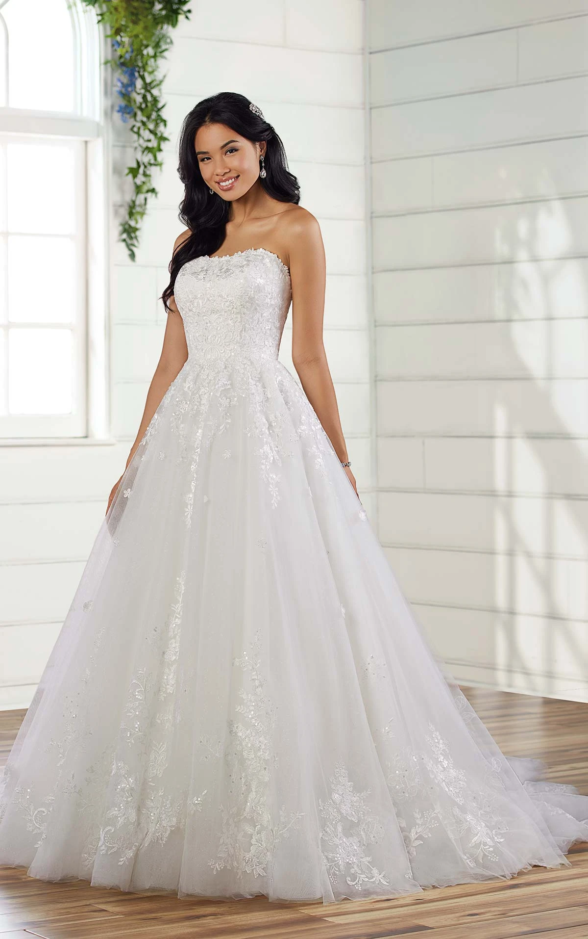 Classic Strapless Ballgown with Glitter Tulle Essense of
