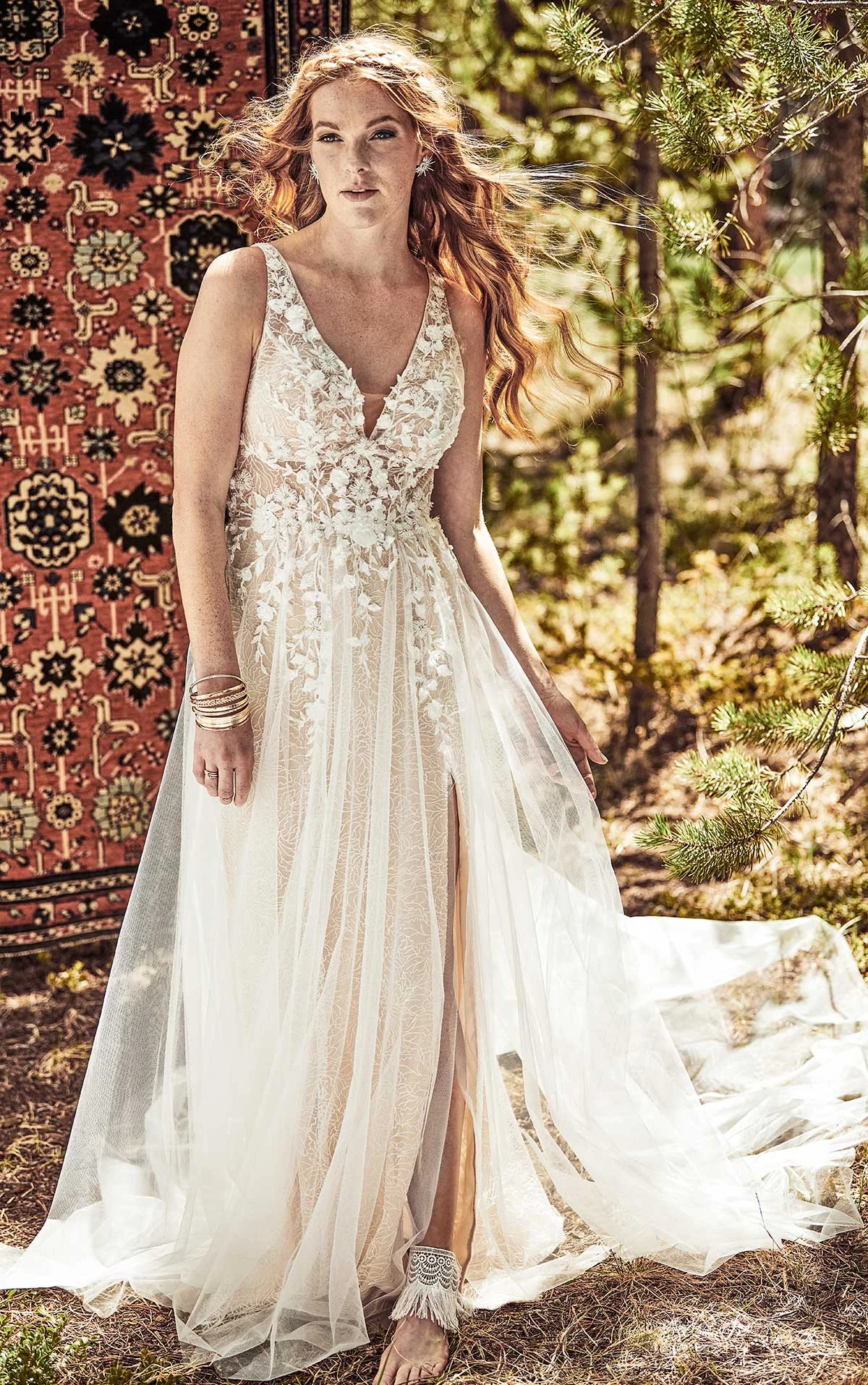 Garden inspired Gypsy  Wedding  Dress  All Who Wander 