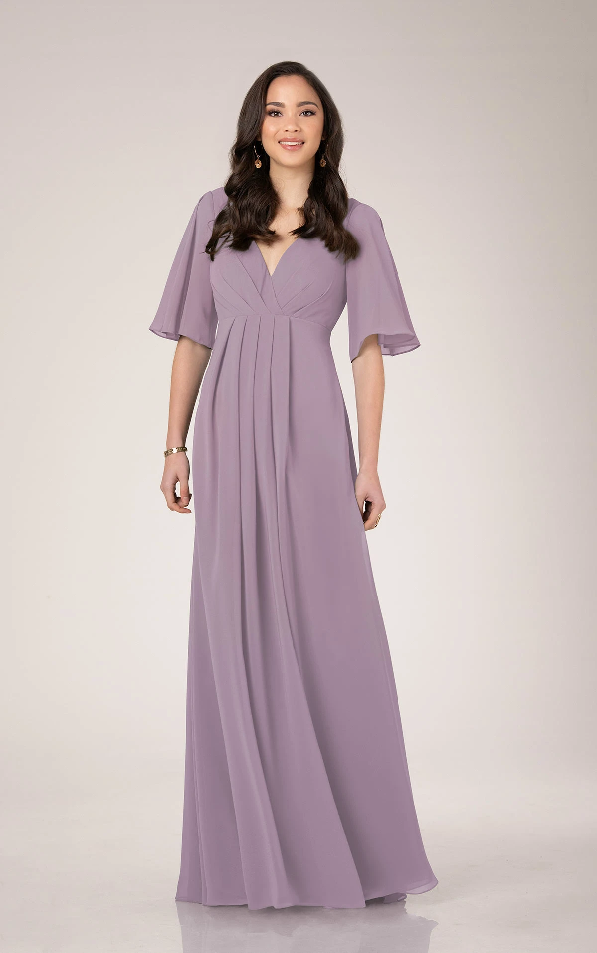 Maternity-Friendly Classic Bridesmaid Dress with 3/4 Sleeves - Sorella Vita
